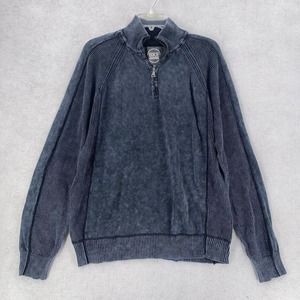 BKE Buckle Dark Gray Blue 1/4 Zip Standard‎ Fit Pullover Sweater Mens XL